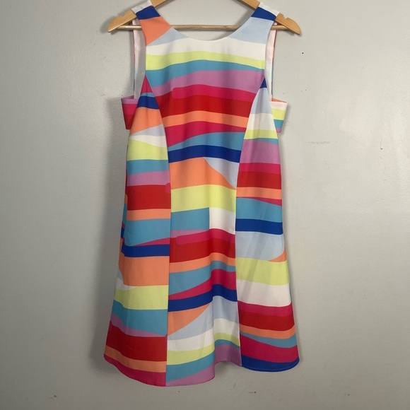 Crosby by Molly Burch Collins rainbow stripe mod dress size small - Picture 3 of 8